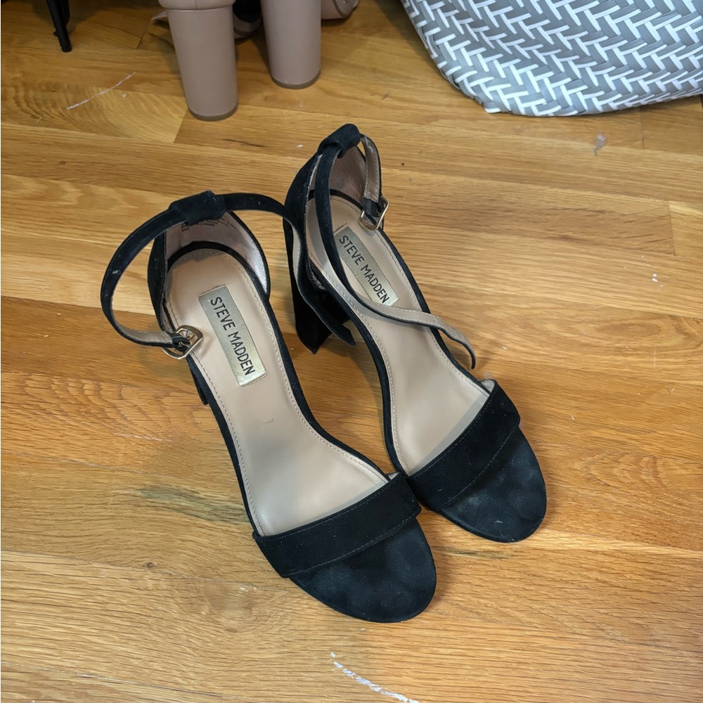 Steve Madden Black Suede Women's Heels